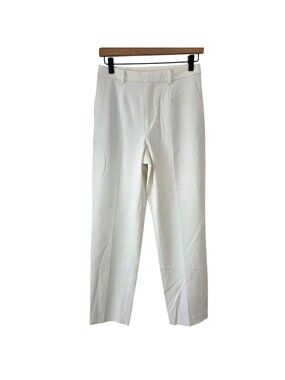 Uniqlo Cream White Trousers Pants Slim Leg Career Professional Women's S
